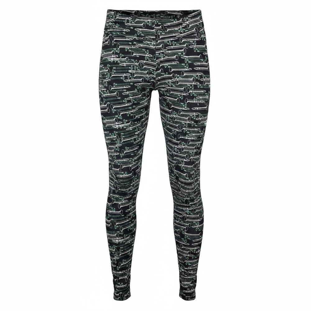 LuLaRoe TC Leggings Black Green Screw Hardware Novelty Print Soft Tall & Curvy